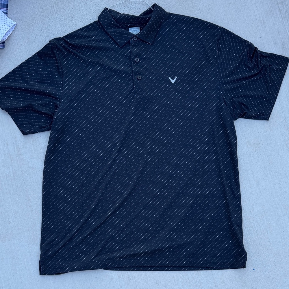 Callaway Black Polo with Subtle Pattern